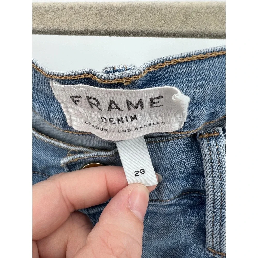FRAME‎ Le Skinny de Jeanne Crop Jeans Finchley Dip Dye Raw Hem Size 29